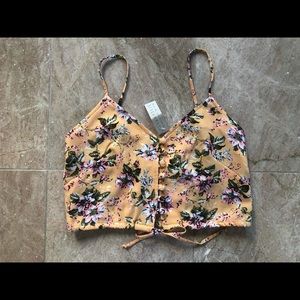 Flynn Skye Button Floral Camisole Tank Crop Top